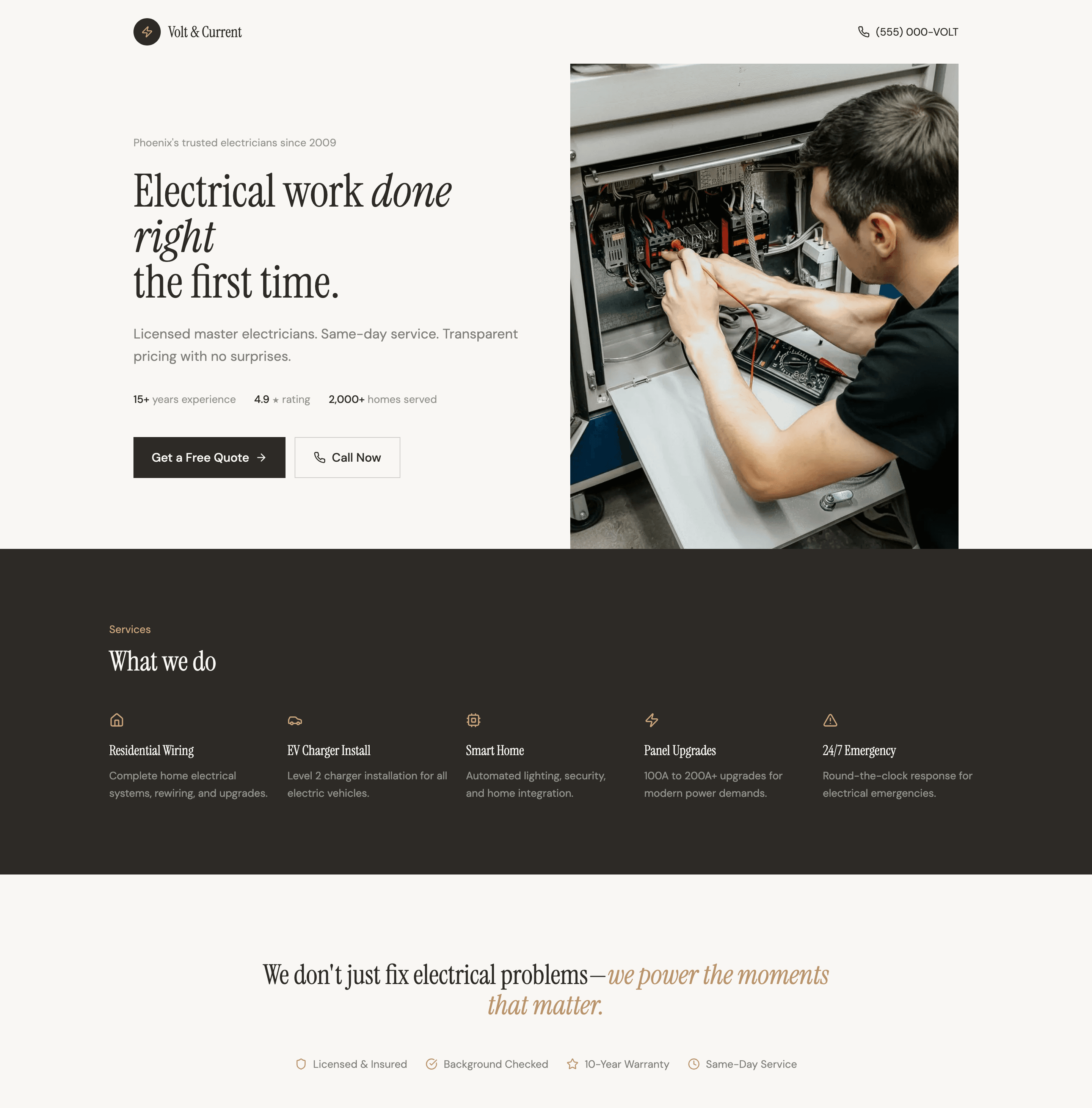 Volt & Current Electric website example