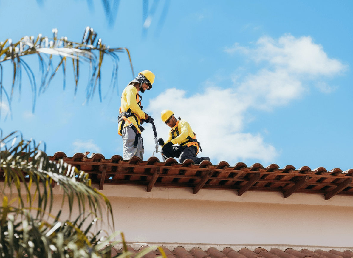 Professional roofing work